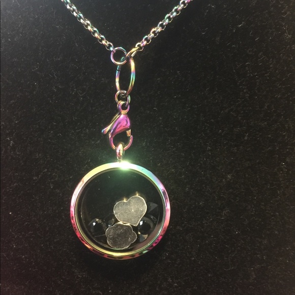 Floating  Locket Rainbow 🌈 Necklace - Picture 6 of 8